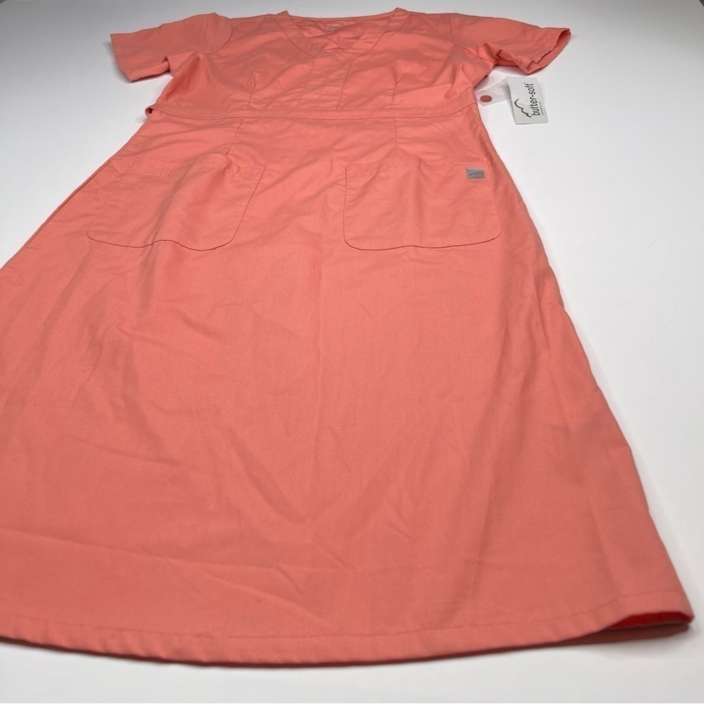 Butter Soft Dress Scrubs Empire Waist Peach Hospital Nurse Uniform Tech New - Picture 2 of 11